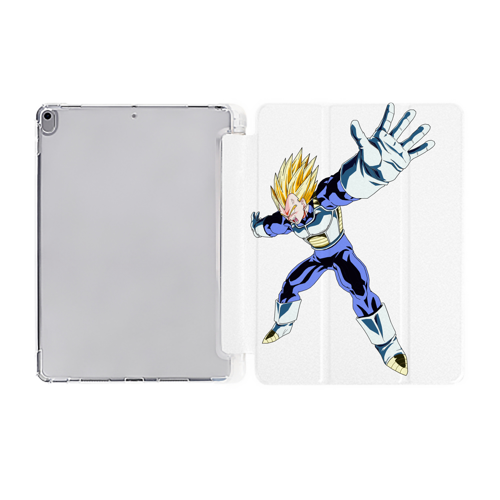 （画像用） ドラゴンボール ベジータ四世（Bejīta Yonsei）DRAGON BALL Vegeta IV IPad ケース ペン収納付き 三つ折りスタンド PUレザー×シリコン 対応機種9.5/10.5/10.9インチ
